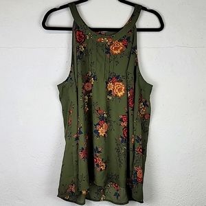 Torrid green floral sleeveless top